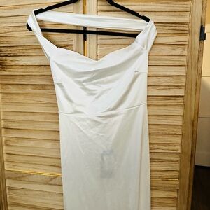 Elegant White halter with short train